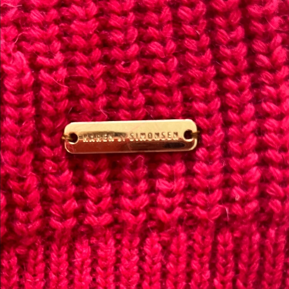 Karen by Simonsen Vibrant strawberry pink Women's Turtleneck Sweater. - Picture 4 of 4